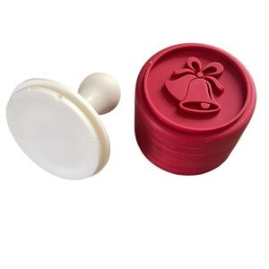 Christmas Cookie Red Stamps Press Set 6 Stamps 1 Press Noel Baking Holiday Bake